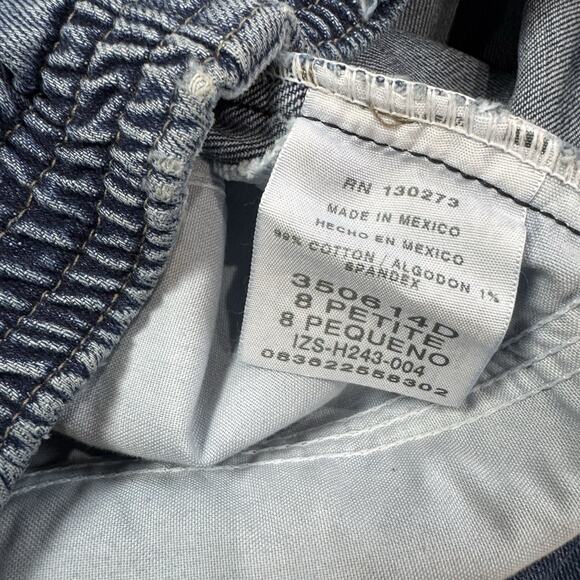 Lee Elastic Side Denim Jeans Woman's 8P Blue Mid Rise Relaxed Fit - Picture 8 of 15